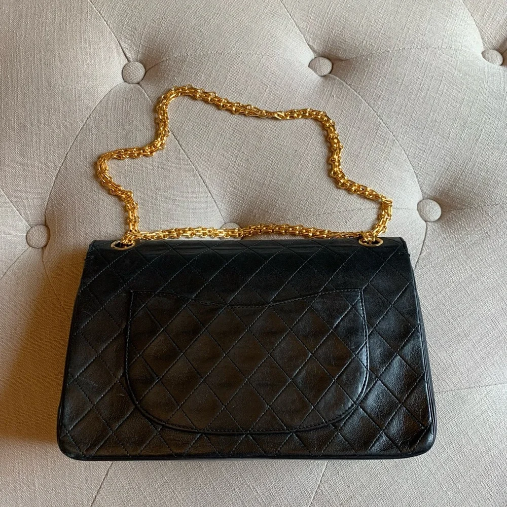 Beautiful Vintage Mademoiselle Chanel Medium Double Flap - Black Lambskin - Picture 3 of 16